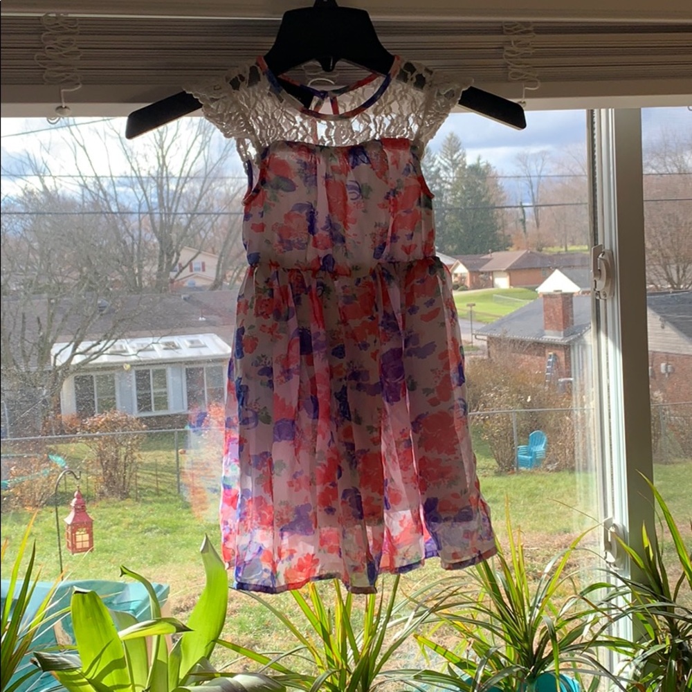 Children’s floral and lace dress